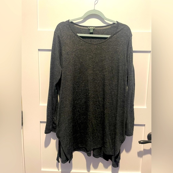 Roots mid length T shirt tunic, heather grey, softest fabric, women’s XL - Picture 1 of 6